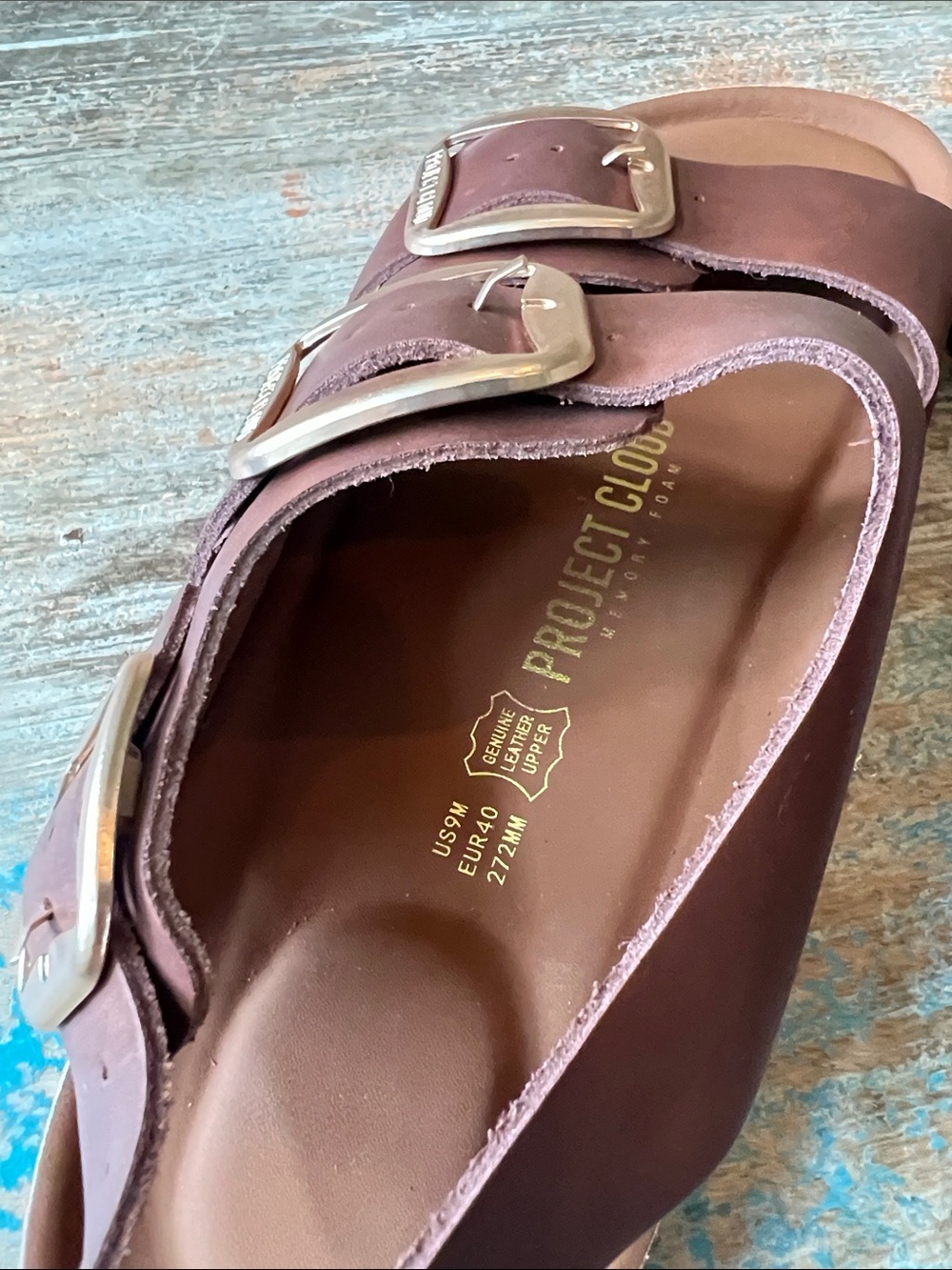 NWT Project Cloud Garda Genuine Leather Big Buckle Sandals Size 9 - Picture 13 of 14